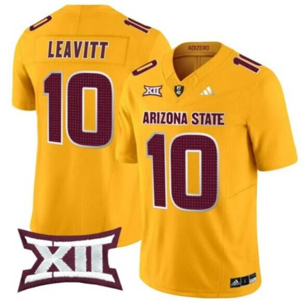 Mens Youths Kids ASU Sam Leavitt Vapor Stitched Golden Jersey